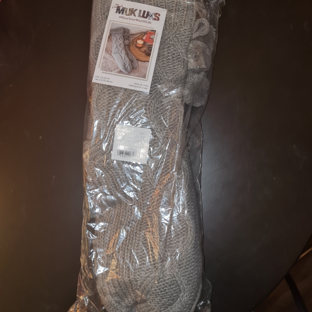 MukLuks the original grey slipper socks
